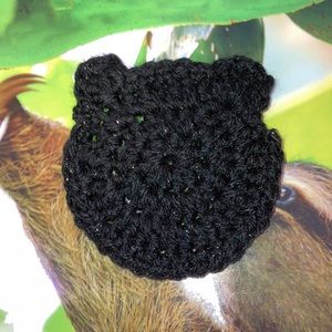 Small Black glitter, bear ear coaster